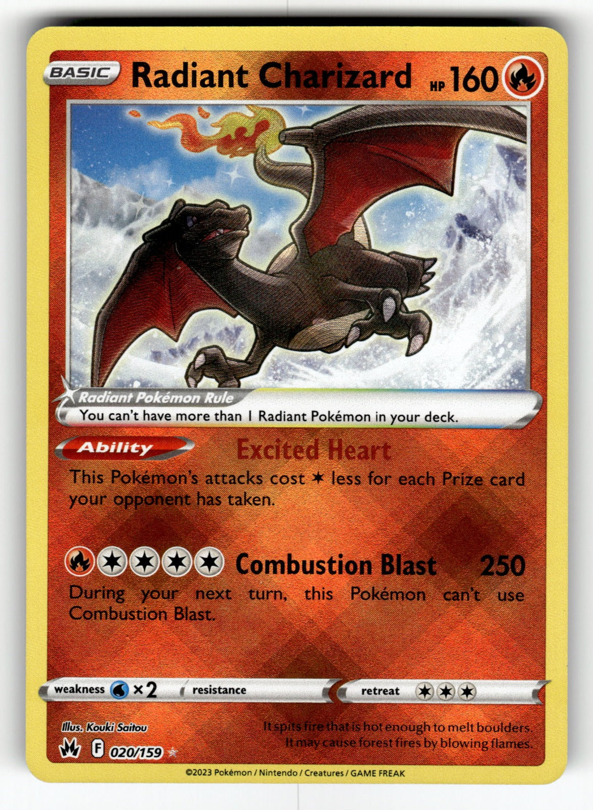 Radiant Charizard – 020/159 CRZ: SWSH: Crown Zenith Radiant Rare Holo NM