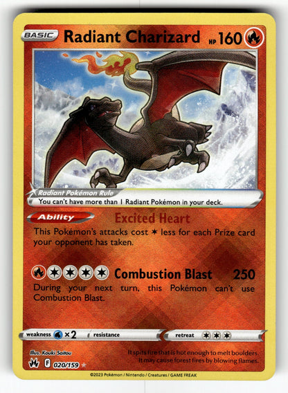 Radiant Charizard – 020/159 CRZ: SWSH: Crown Zenith Radiant Rare Holo NM