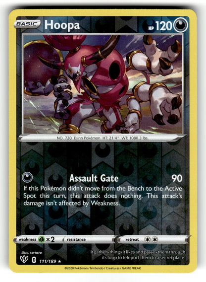Hoopa - 111/189 SWSH03: SWSH03: Darkness Ablaze Holo Rare Holo NM
