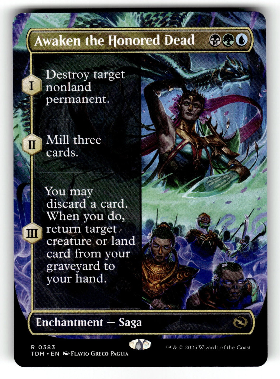 Awaken the Honored Dead (Borderless) – 383 TDM: Tarkir: Dragonstorm R NM