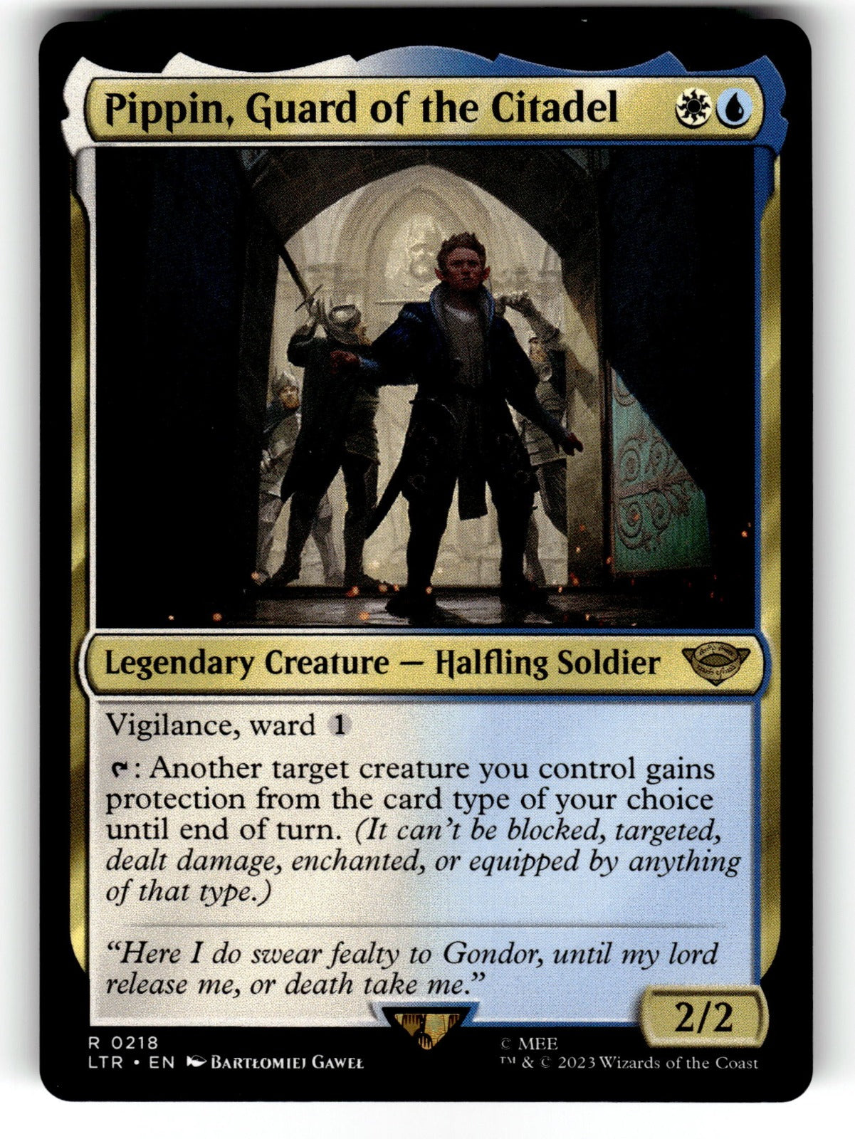 Pippin, Guard of the Citadel – 218 LTR: Universes Beyond: The Lord of the Rings: Tales of Middle-earth R NM