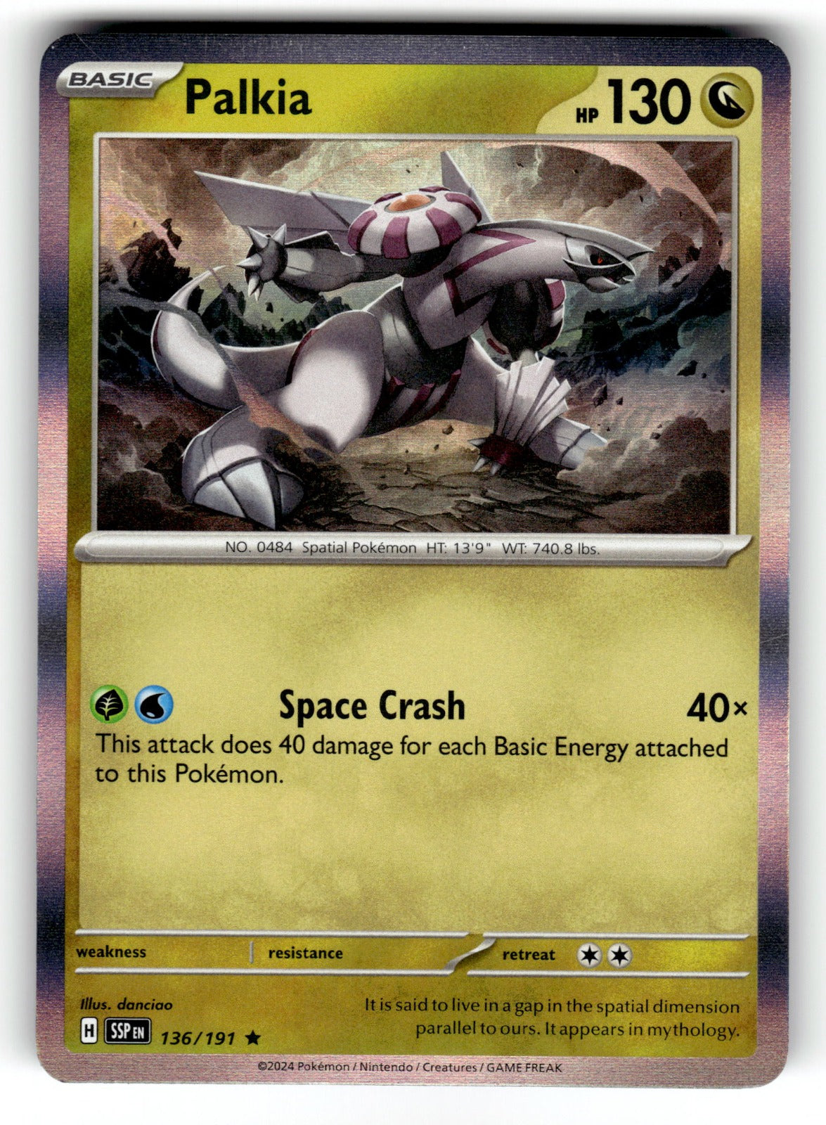 Palkia – 136/191 SSP: SV08: Surging Sparks Rare Holo NM
