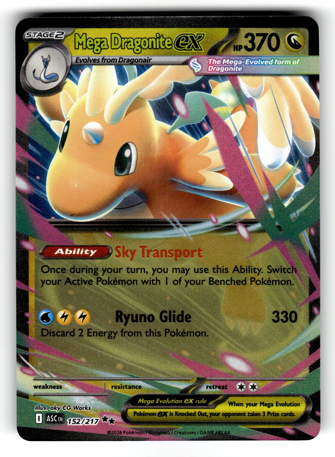 Mega Dragonite ex – 152/217 ASC: ME: Ascended Heroes Double Rare Holo NM