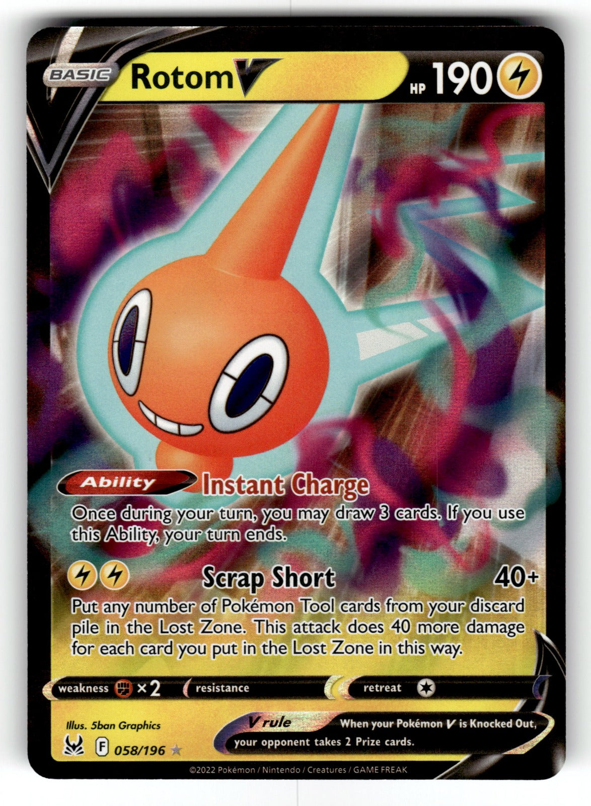 Rotom V – 058/196 SWSH11: SWSH11: Lost Origin Ultra Rare Holo NM