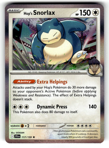 Hop's Snorlax – 117/159 JTG: SV09: Journey Together Rare Holo NM