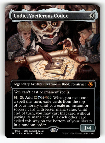Codie, Vociferous Codex (Borderless) – 157 SPG: Special Guests M NM