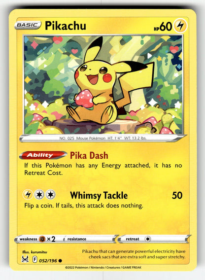 Pikachu – 052/196 SWSH11: SWSH11: Lost Origin Common NM