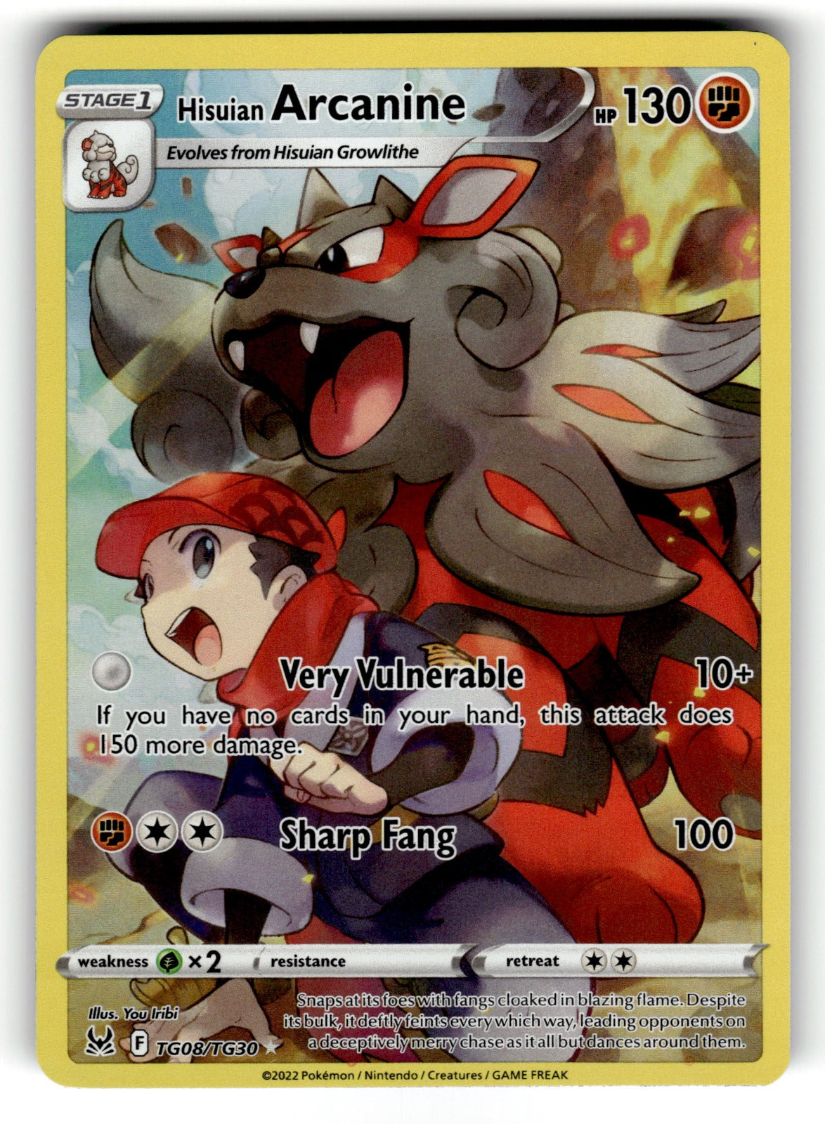 Hisuian Arcanine – TG08/TG30 SWSH11: TG: SWSH11: Lost Origin Trainer Gallery Ultra Rare Holo NM