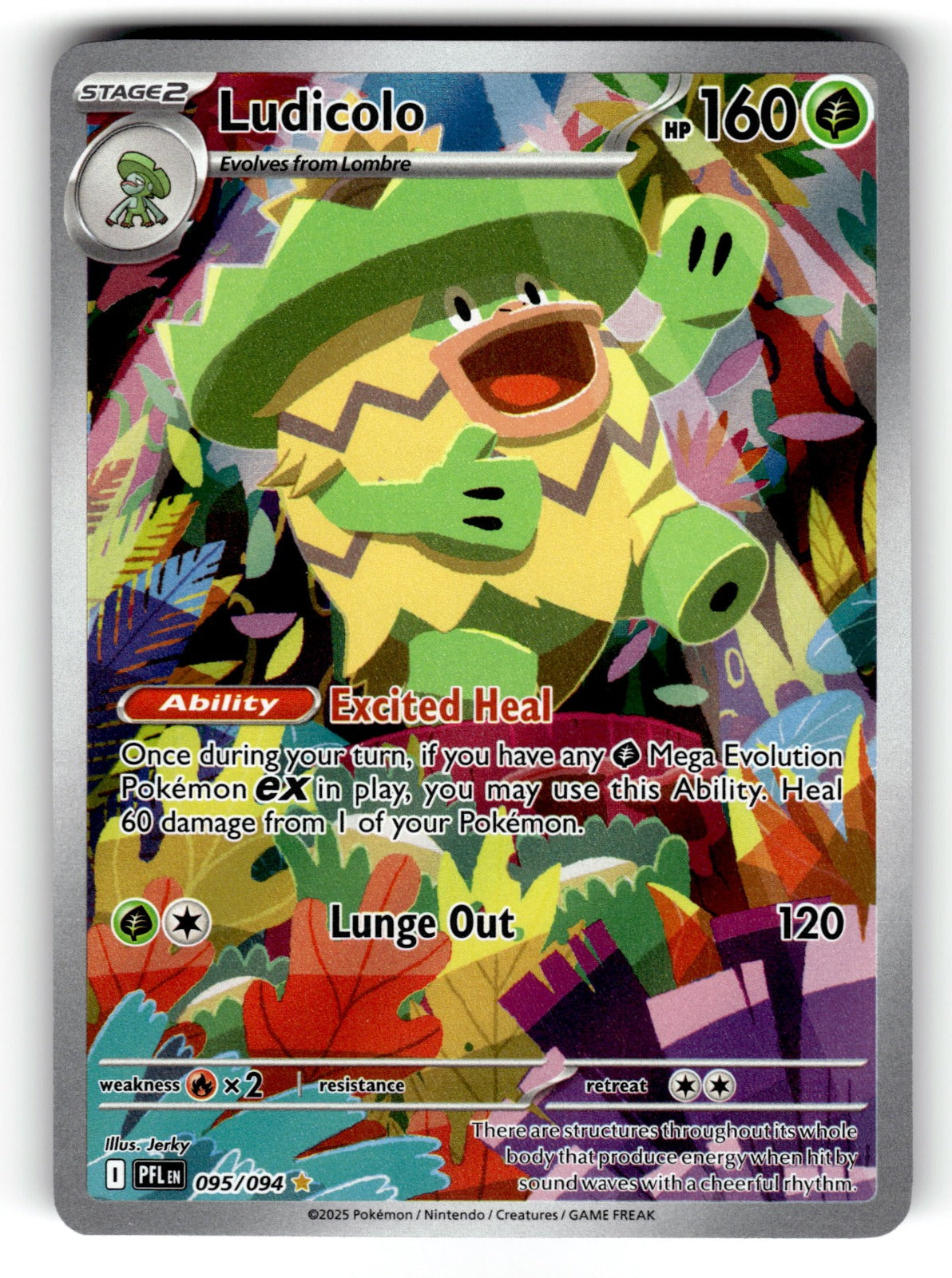 Ludicolo – 095/094 PFL: ME02: Phantasmal Flames Illustration Rare Holo NM