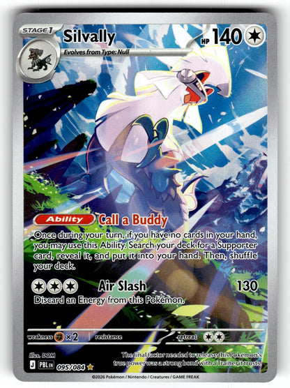 Silvally – 095/084 PBL: ME05: Pitch Black Illustration Rare Holo NM