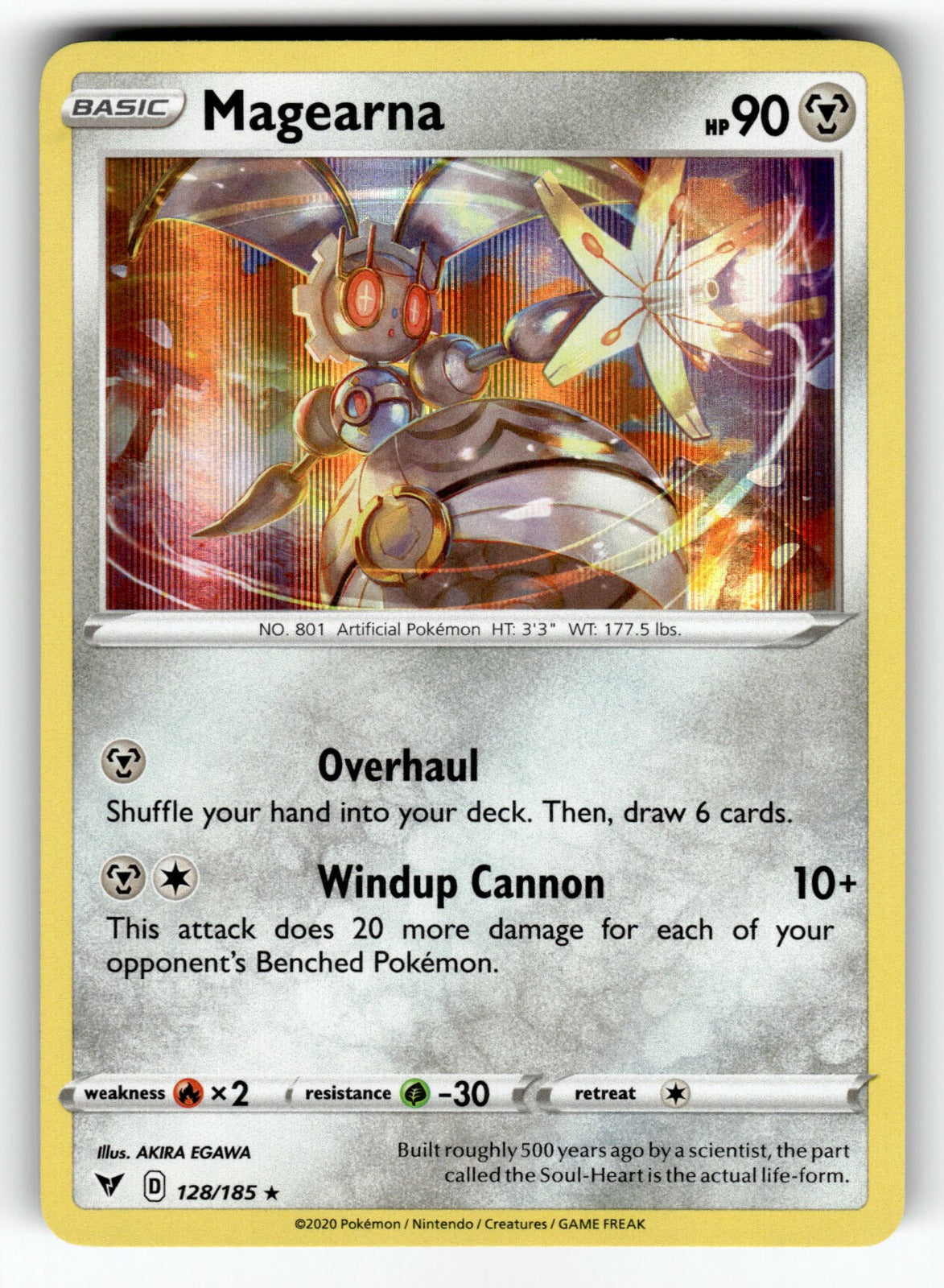 Magearna – 128/185 SWSH04: SWSH04: Vivid Voltage Holo Rare NM