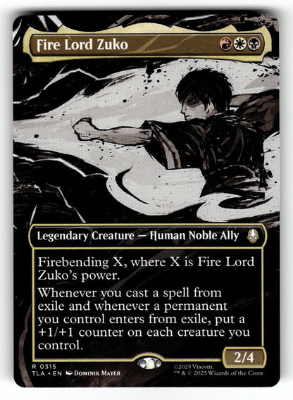 Fire Lord Zuko (Borderless) – 315 TLA: Avatar: The Last Airbender R NM