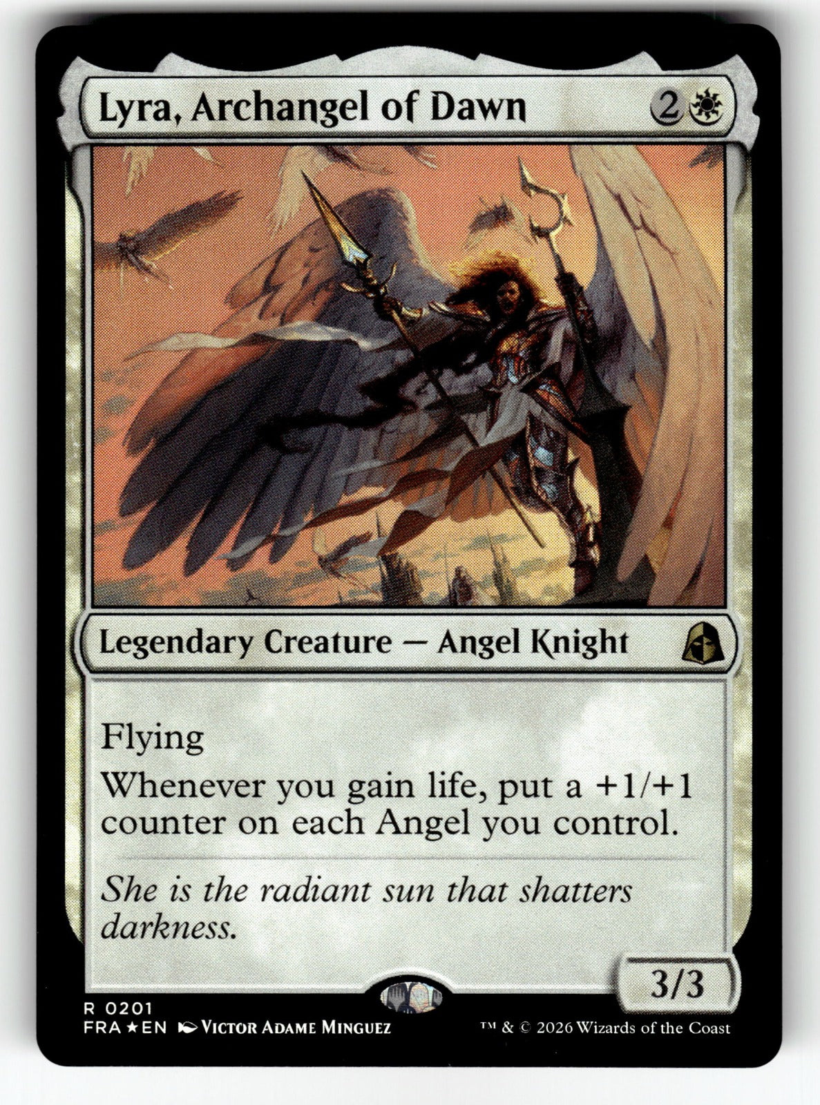 Lyra, Archangel of Dawn – 201 FRA: Reality Fracture R Foil NM