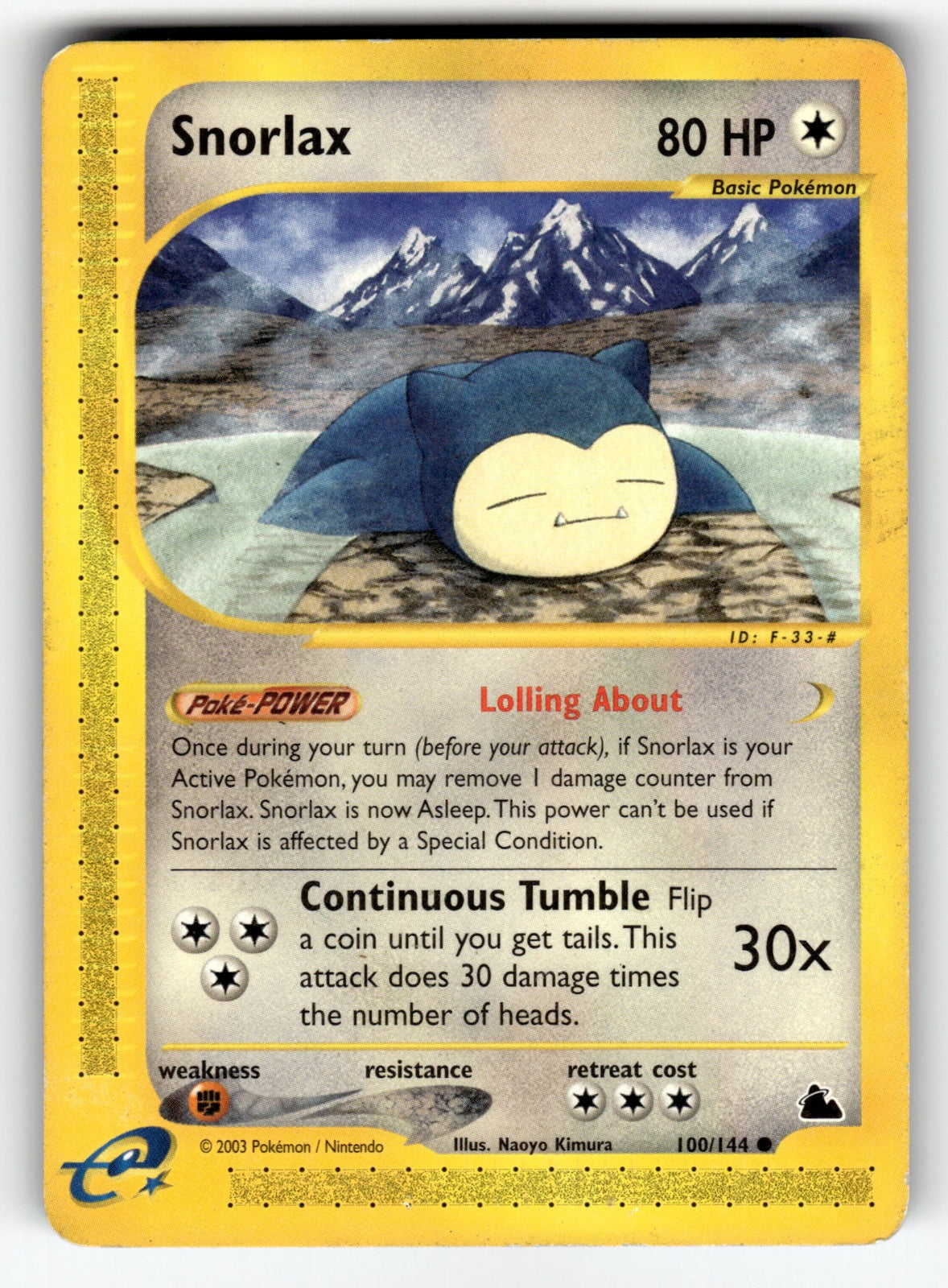 Snorlax – 100/144 SK: Skyridge Common MP