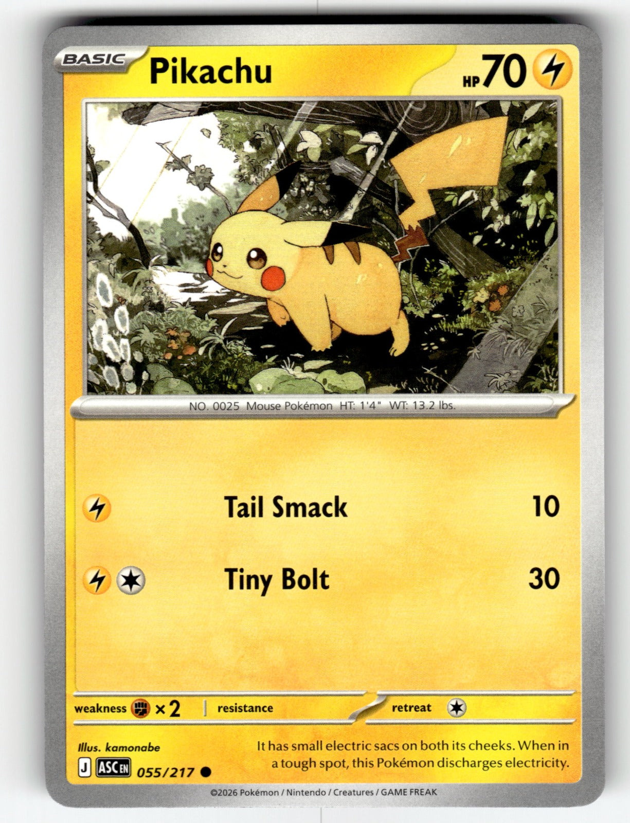Pikachu – 055/217 ASC: ME: Ascended Heroes Common NM