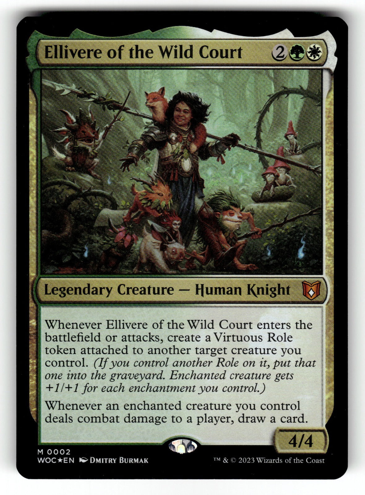 Ellivere of the Wild Court – 2 WOC: Commander: Wilds of Eldraine M Foil NM