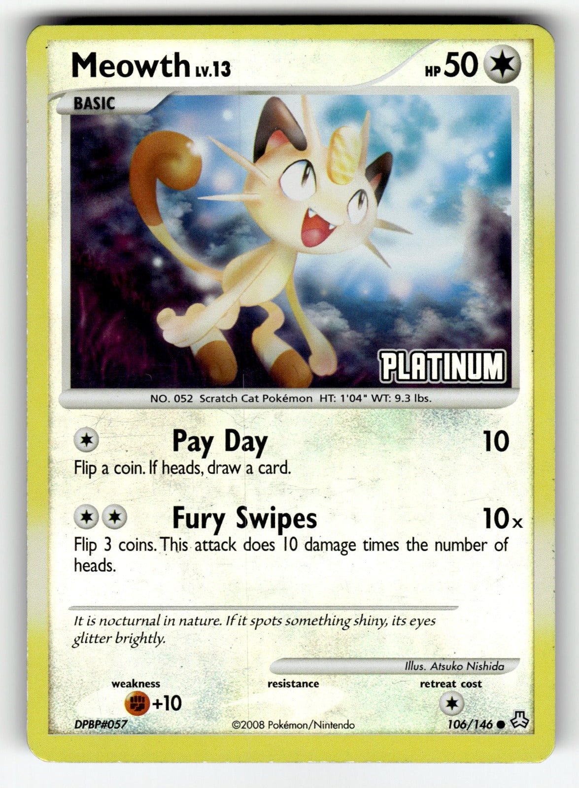 Meowth - [Platinum] – 106/146 BKP: Burger King Promos Promo Reverse Holo LP