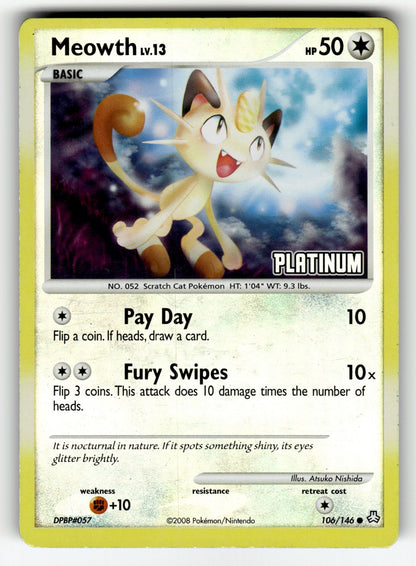 Meowth - [Platinum] – 106/146 BKP: Burger King Promos Promo Reverse Holo LP