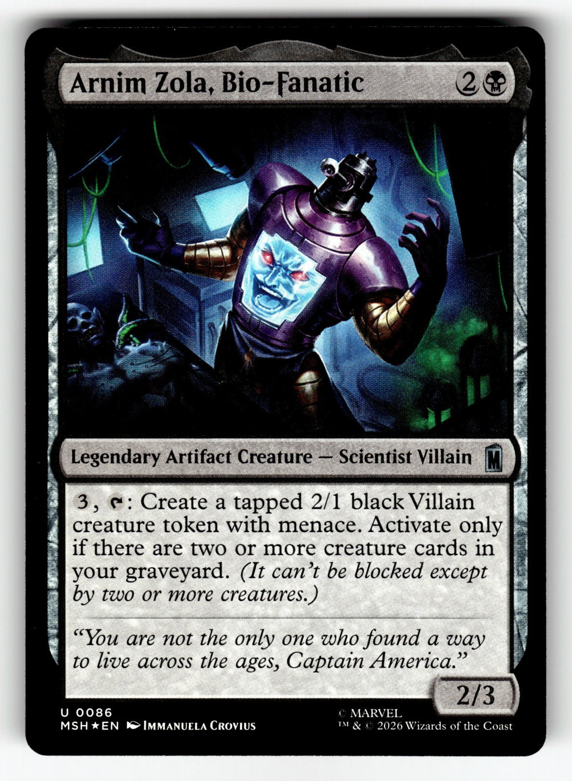 Arnim Zola, Bio-Fanatic – 86 MSH: Marvel Super Heroes U Foil NM