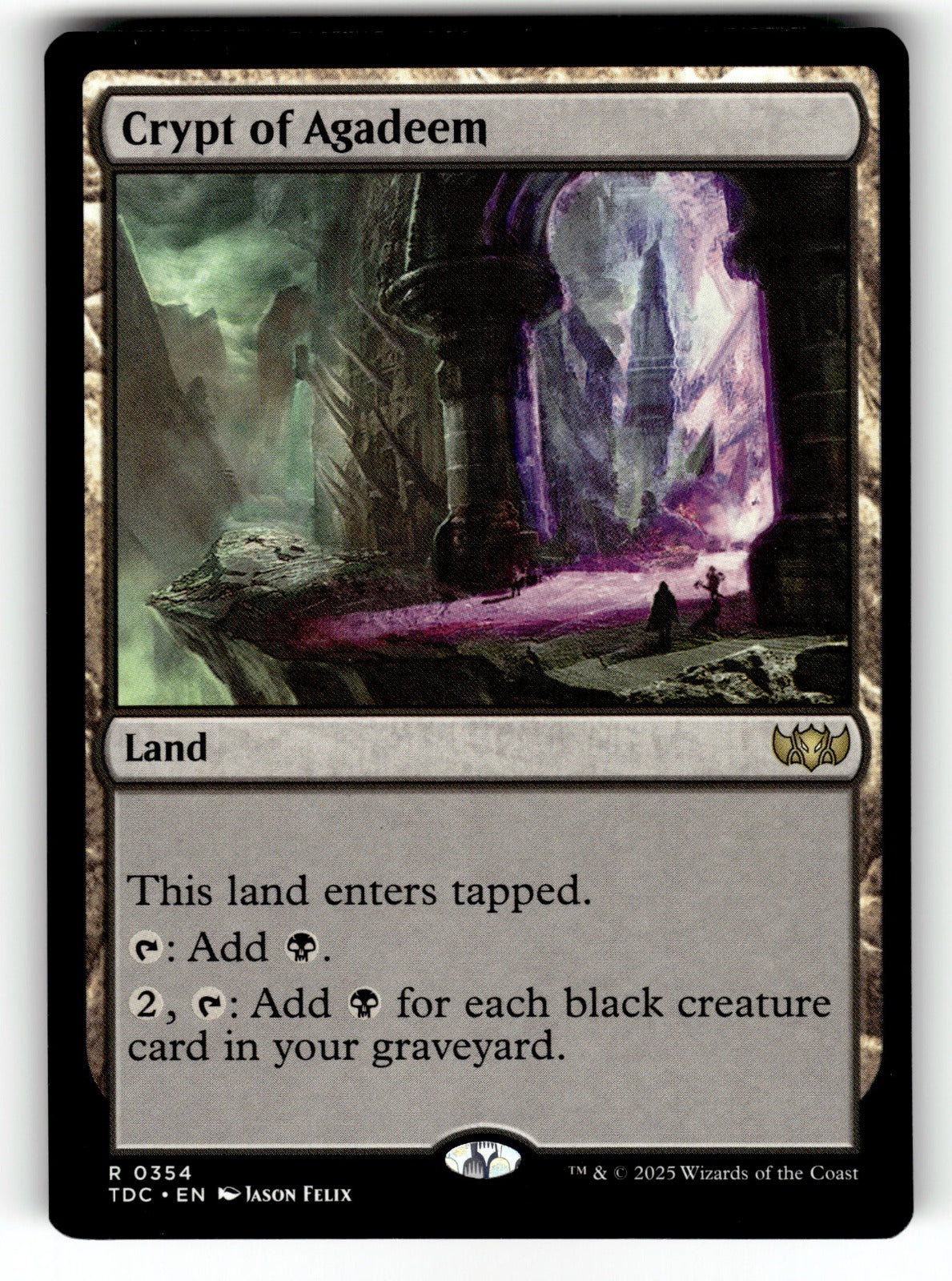 Crypt of Agadeem – 354 TDC: Commander: Tarkir: Dragonstorm R NM