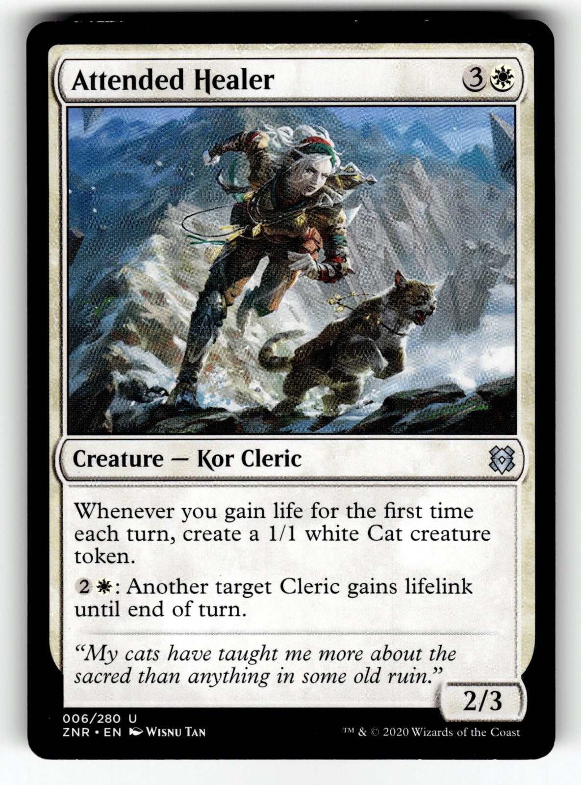 Attended Healer – 6 ZNR: Zendikar Rising U NM