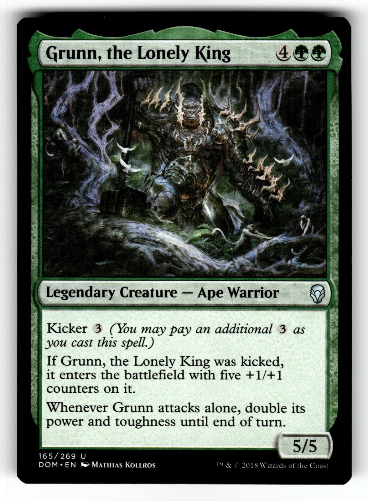 Grunn, the Lonely King – 165 DOM: Dominaria U NM