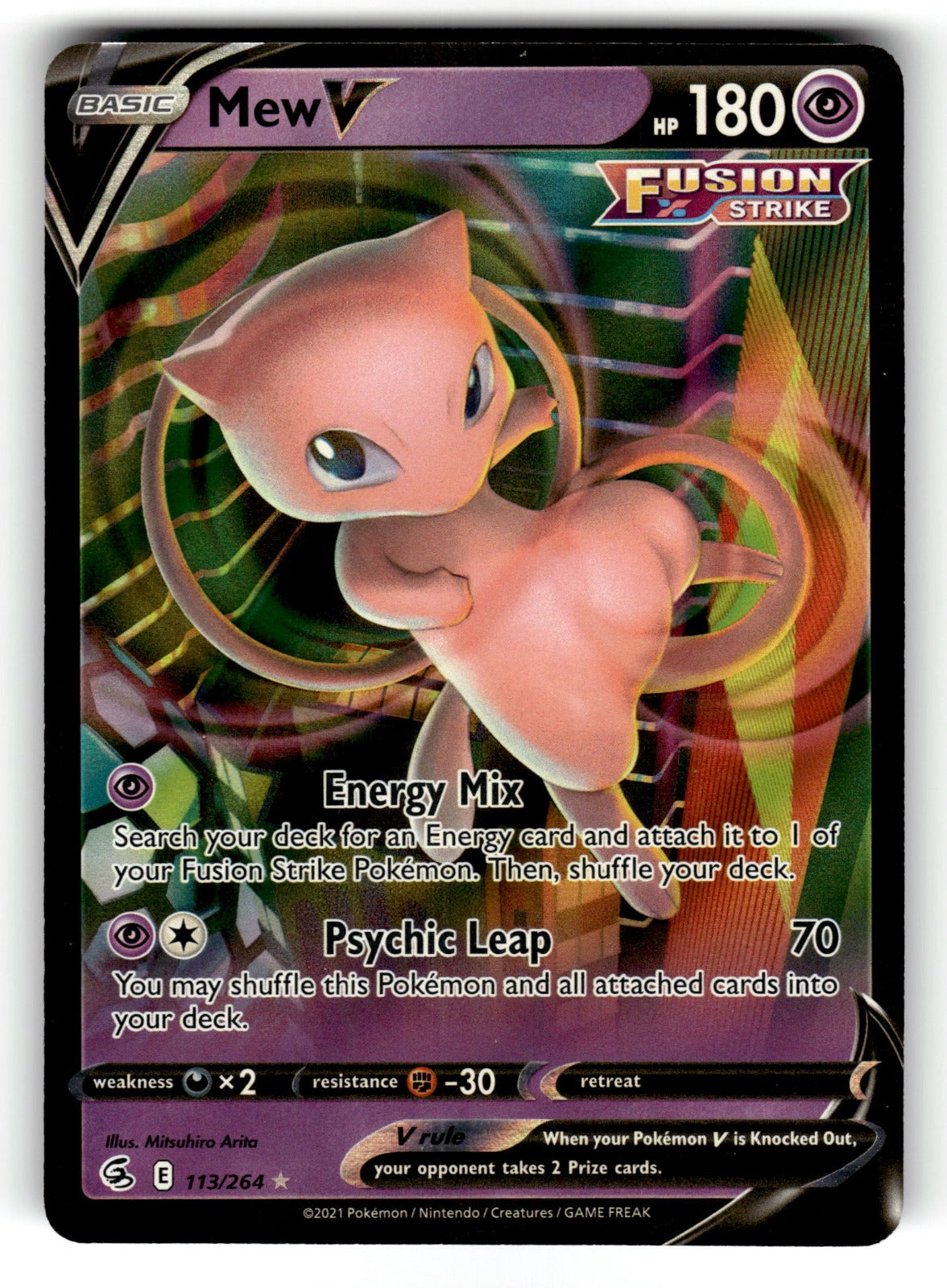 Mew V – 113/264 SWSH08: SWSH08: Fusion Strike Ultra Rare Holo NM