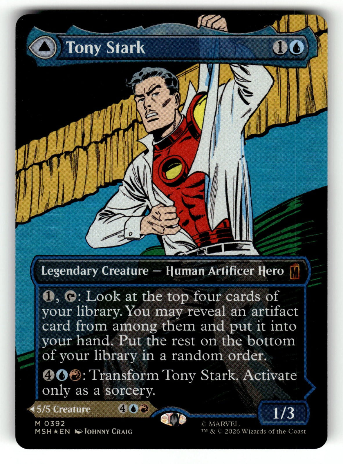 Tony Stark (Borderless) – 392 MSH: Marvel Super Heroes M Foil NM