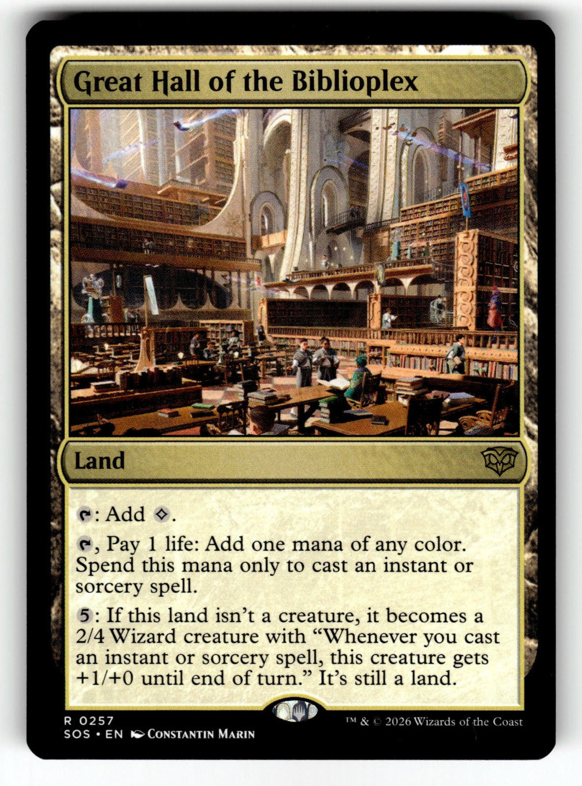 Great Hall of the Biblioplex – 257 SOS: Secrets of Strixhaven R NM