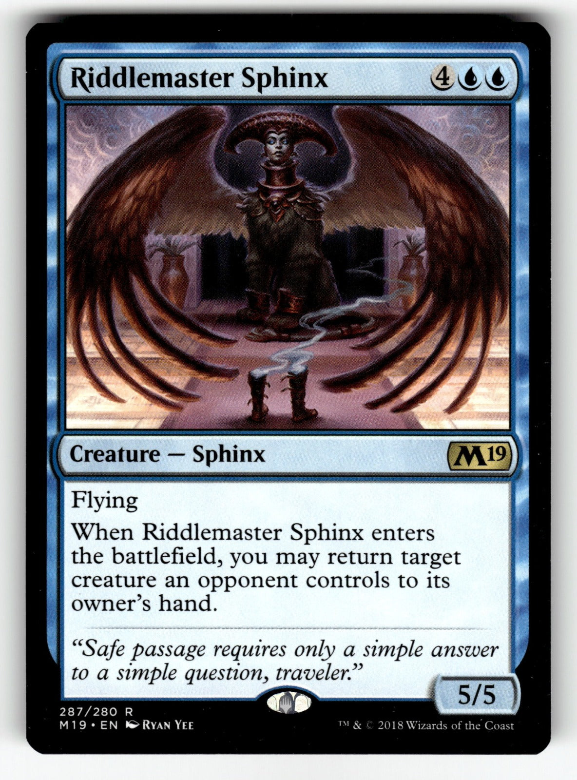 Riddlemaster Sphinx – 287 M19: Core Set 2019 R NM