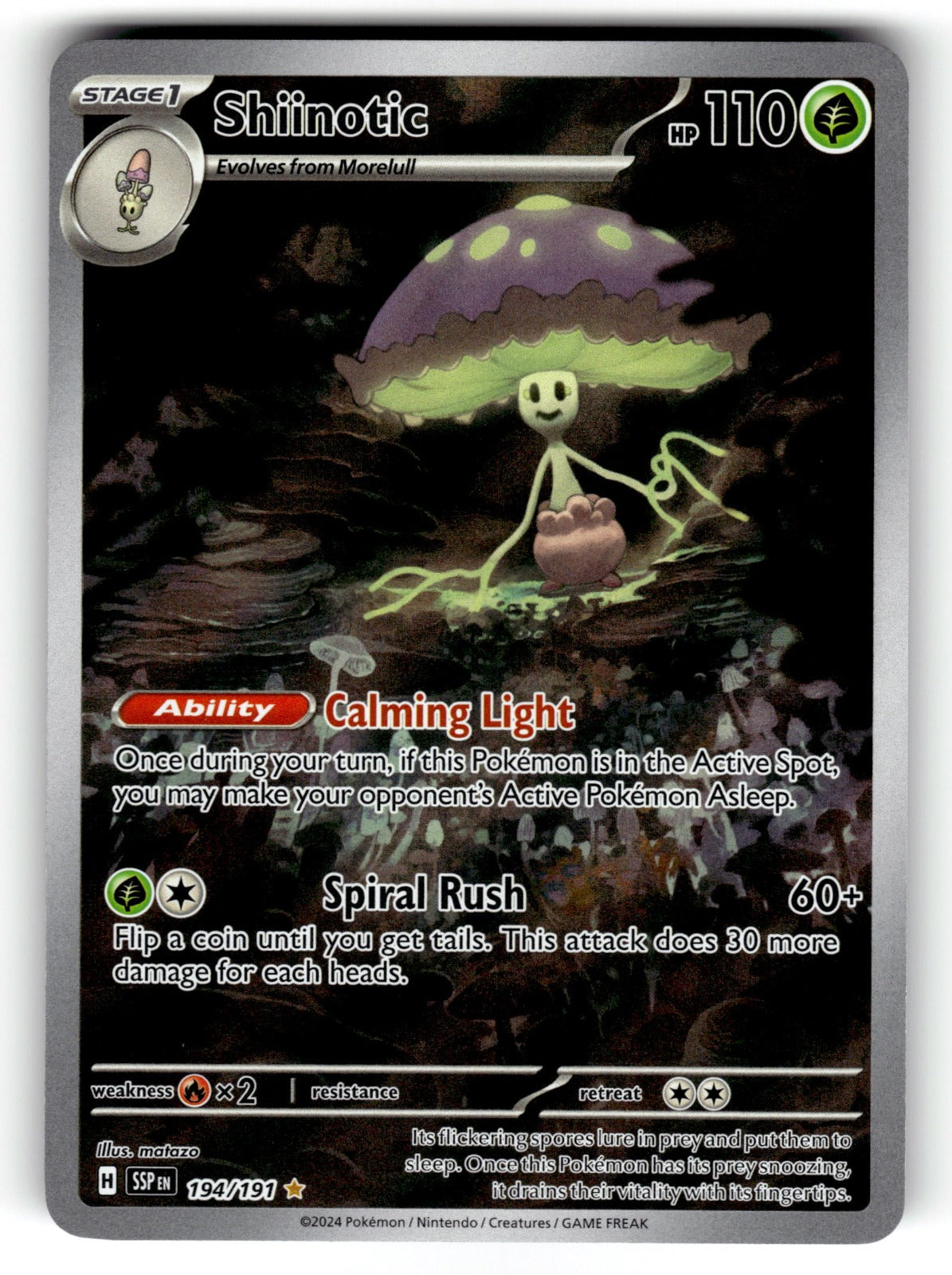 Shiinotic – 194/191 SSP: SV08: Surging Sparks Illustration Rare HoloNM