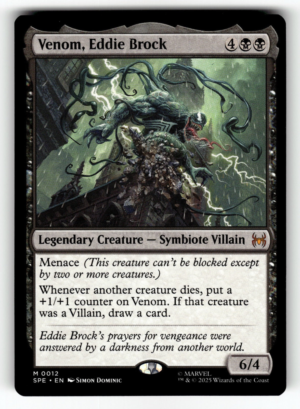 Venom, Eddie Brock – 12 SPE: Marvel's Spider-Man: Eternal-Legal M NM