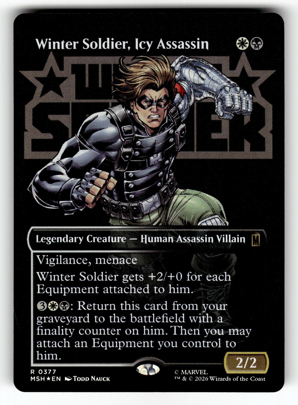 Winter Soldier, Icy Assassin (Borderless) – 377 MSH: Marvel Super Heroes R Foil NM