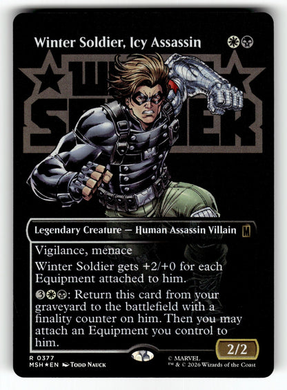 Winter Soldier, Icy Assassin (Borderless) – 377 MSH: Marvel Super Heroes R Foil NM