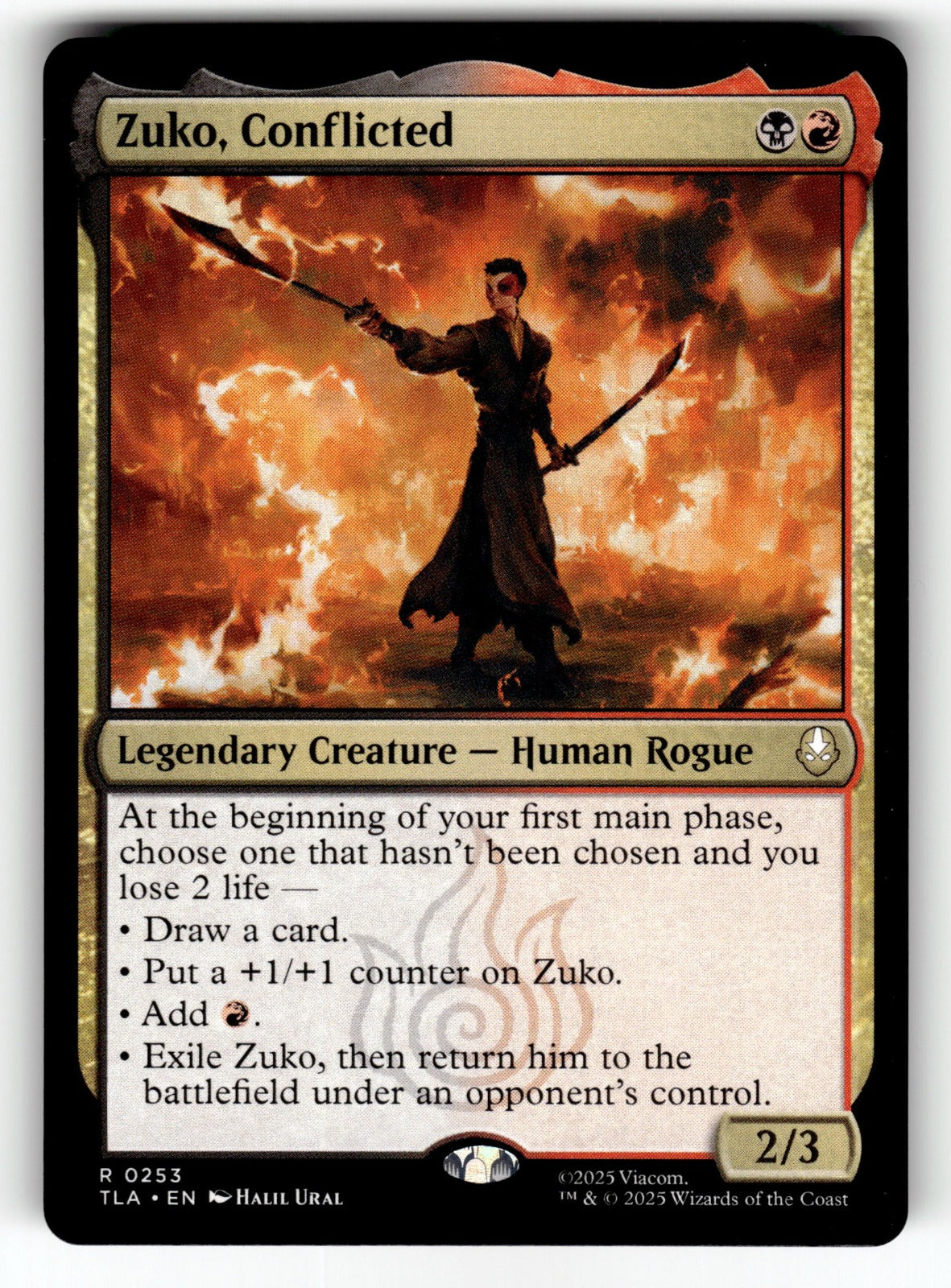 Zuko, Conflicted – 253 TLA: Avatar: The Last Airbender R NM