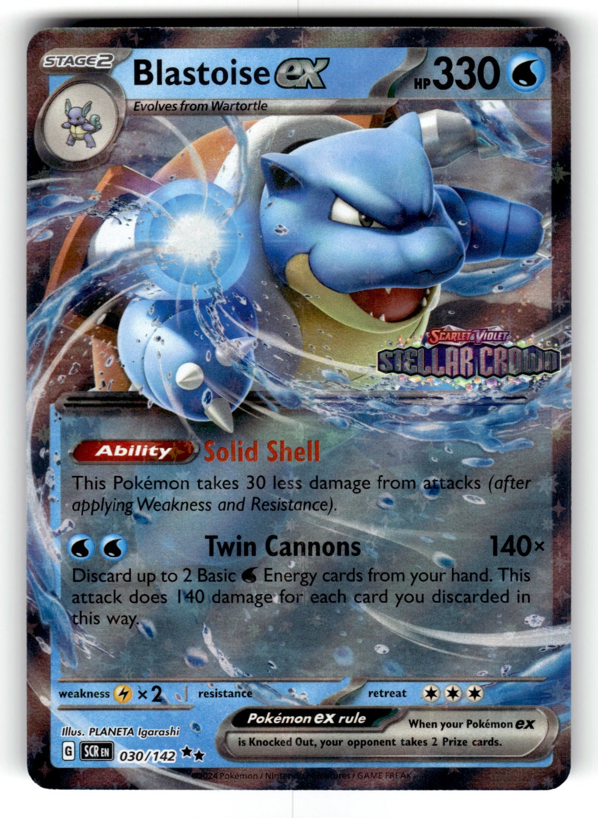 Blastoise ex (Stellar Crown Stamp) – 030/142 MCAP: Miscellaneous Cards & Products Double Rare Holo NM