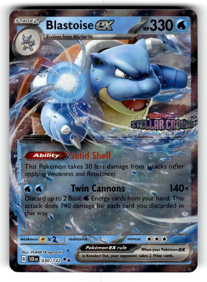 Blastoise ex (Stellar Crown Stamp) – 030/142 MCAP: Miscellaneous Cards & Products Double Rare Holo NM