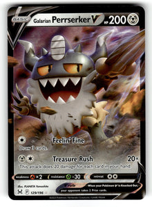 Galarian Perrserker V – 129/196 SWSH11: SWSH11: Lost Origin Ultra Rare Holo NM