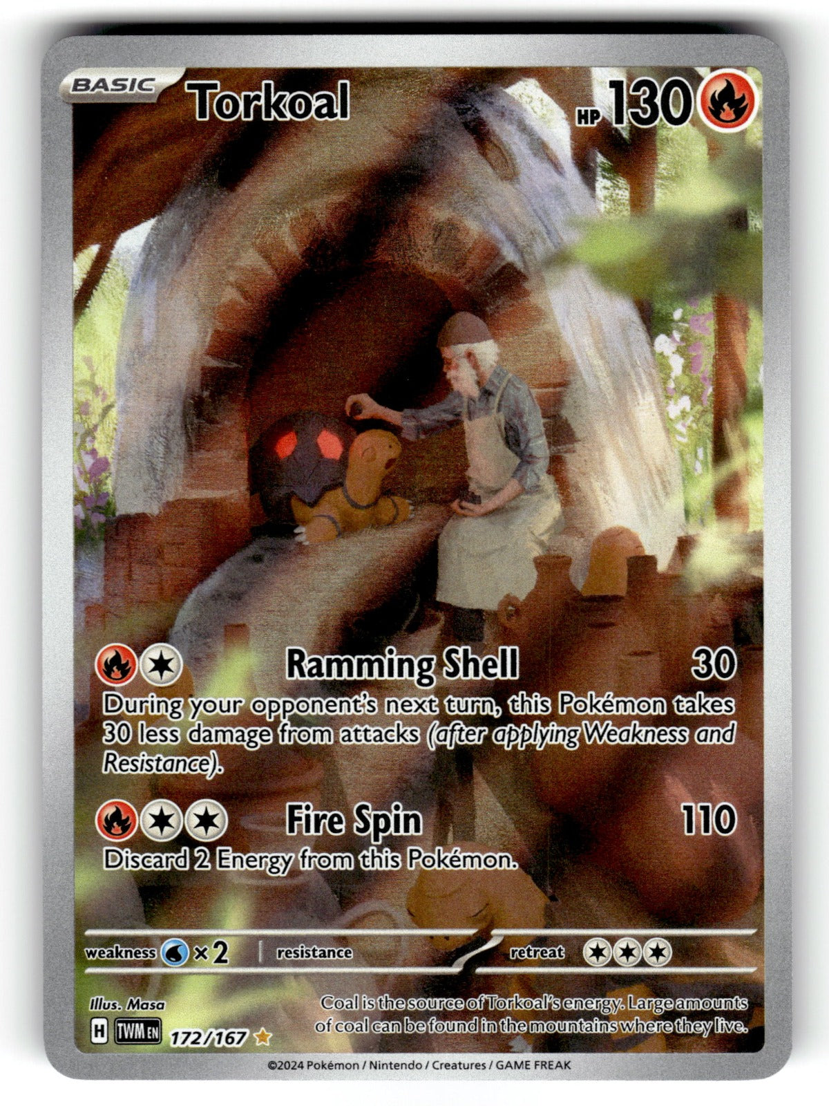 Torkoal – 172/167 TWM: SV06: Twilight Masquerade Illustration Rare Holo NM