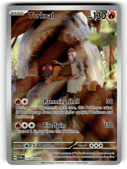 Torkoal – 172/167 TWM: SV06: Twilight Masquerade Illustration Rare Holo NM