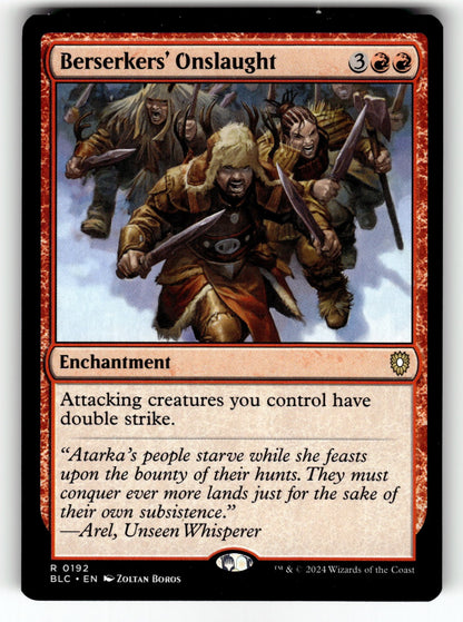 Berserkers' Onslaught – 192 BLC: Commander: Bloomburrow R NM
