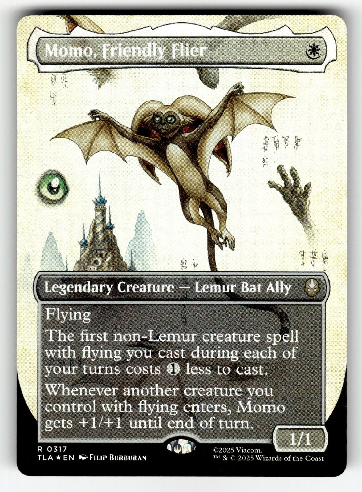 Momo, Friendly Flier (Borderless) – 317 TLA: Avatar: The Last Airbender R Foil NM