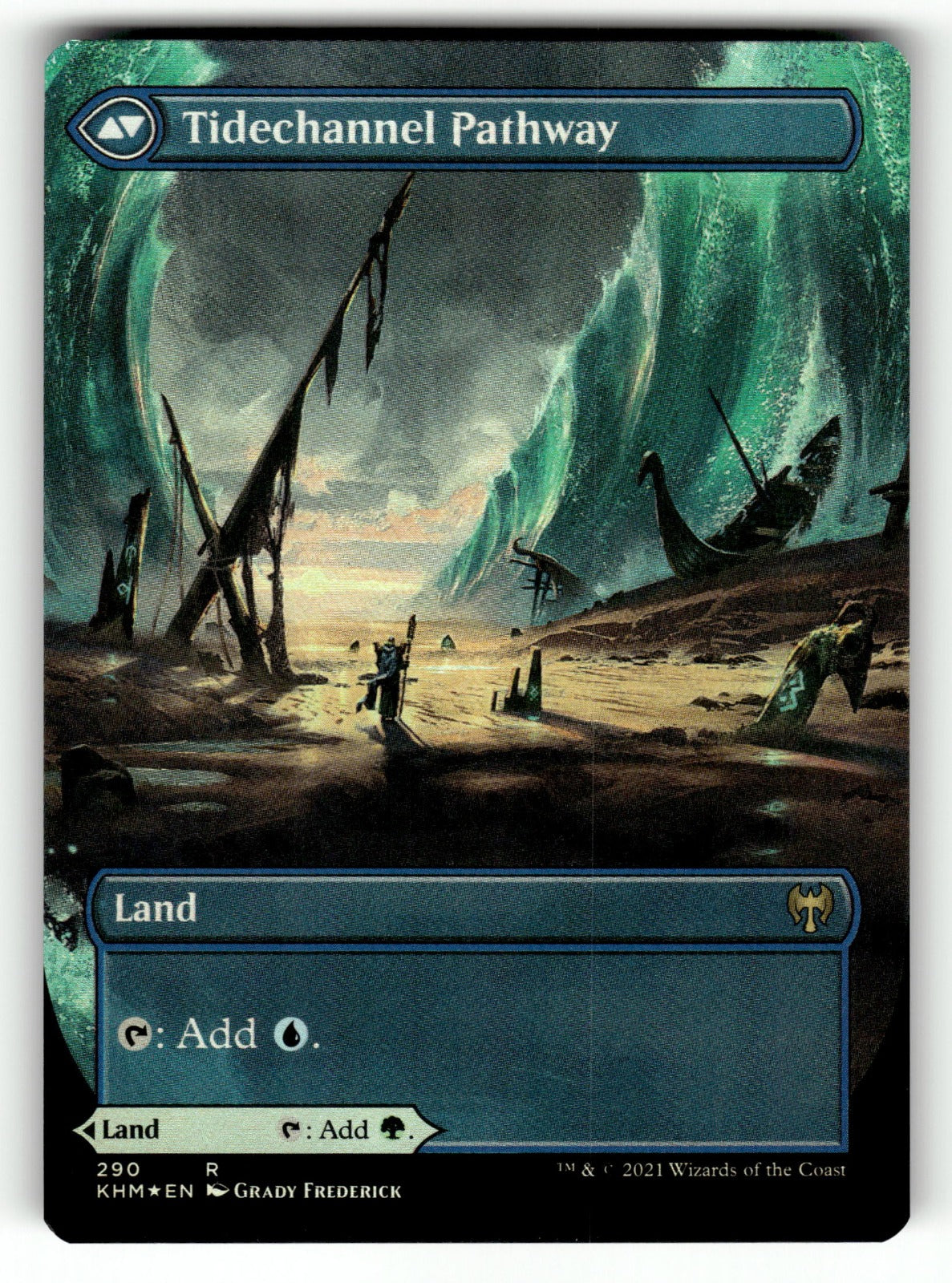 Barkchannel Pathway (Borderless) – 290 KHM: Kaldheim R Foil NM (Back)