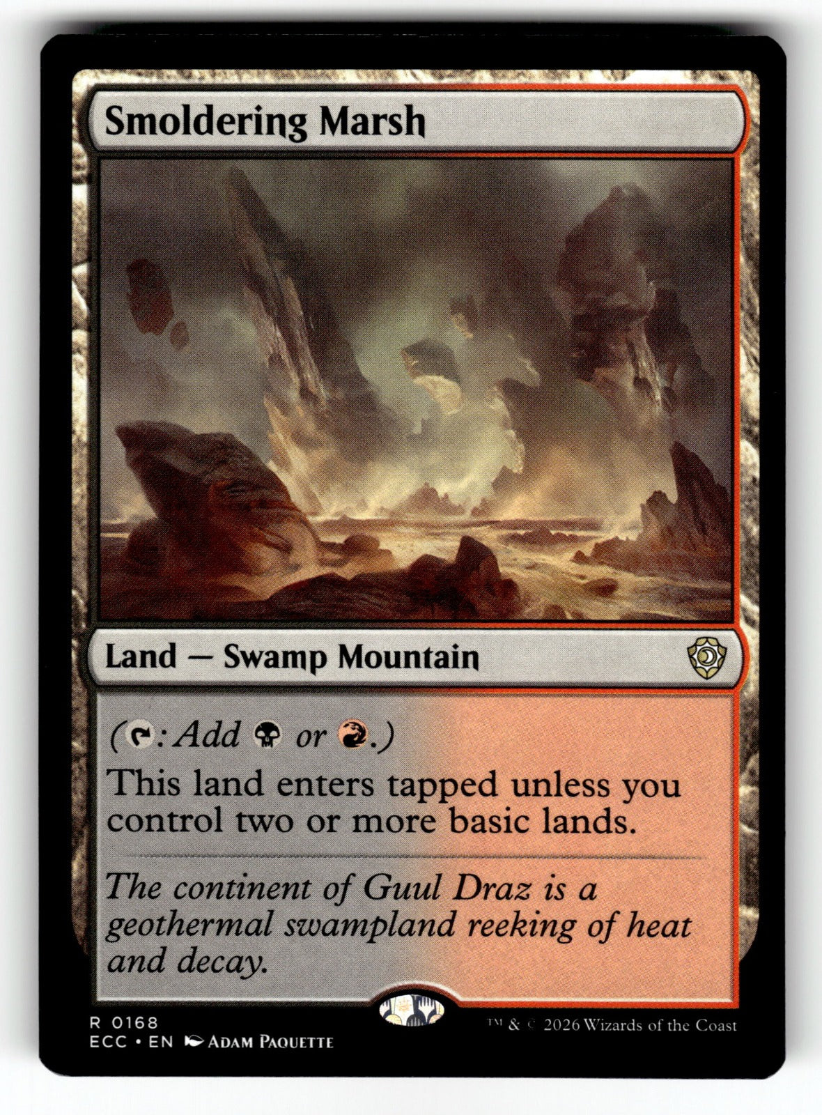 Smoldering Marsh – 168 ECC: Commander: Lorwyn Eclipsed R NM