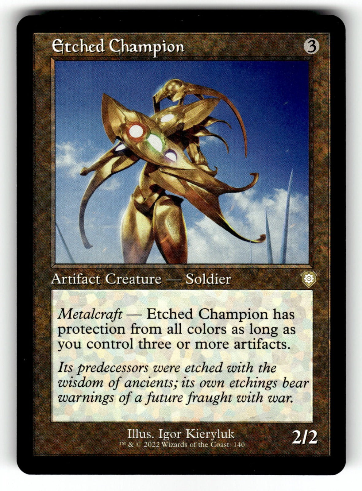 Etched Champion (Retro Frame) – 140 BRC: Commander: The Brothers' War R NM