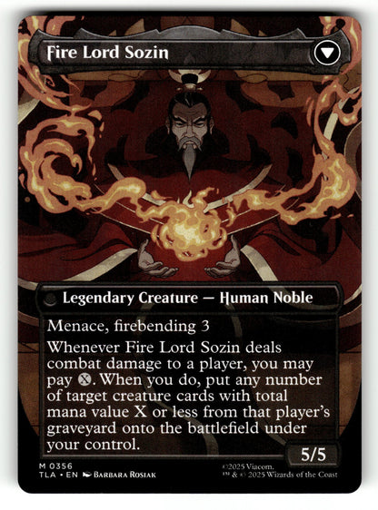 The Rise of Sozin (Borderless) – 356 TLA: Avatar: The Last Airbender M NM (Back)