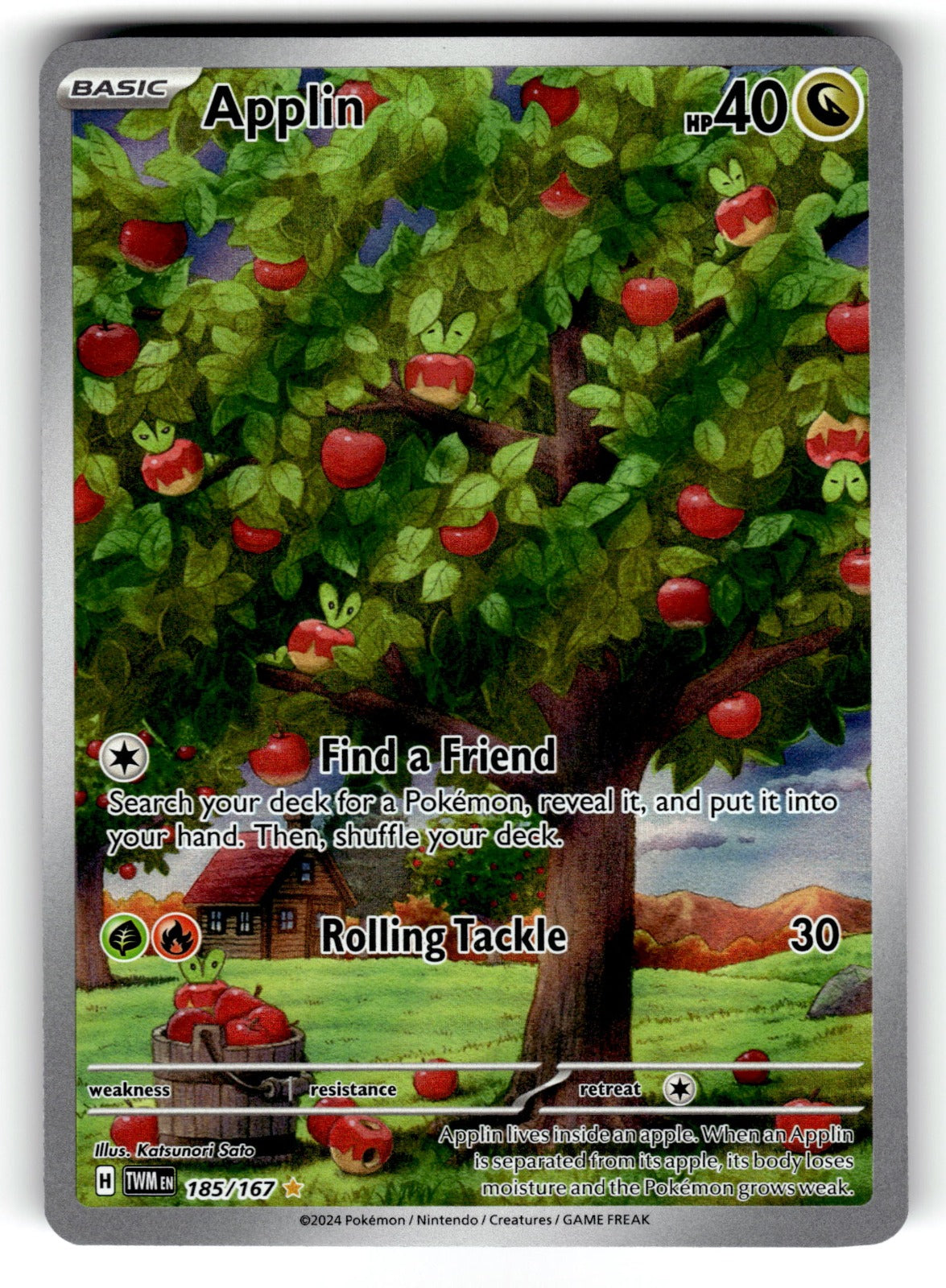 Applin – 185/167 TWM: SV06: Twilight Masquerade Illustration Rare HoloNM