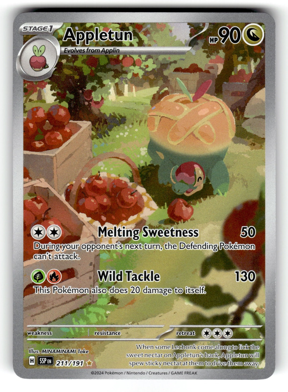 Appletun – 211/191 SSP: SV08: Surging Sparks Illustration Rare HoloNM