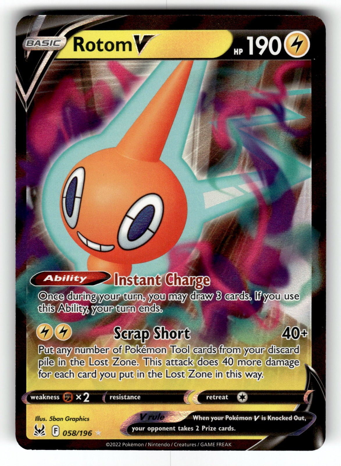 Rotom V – 058/196 SWSH11: SWSH11: Lost Origin Ultra Rare Holo NM
