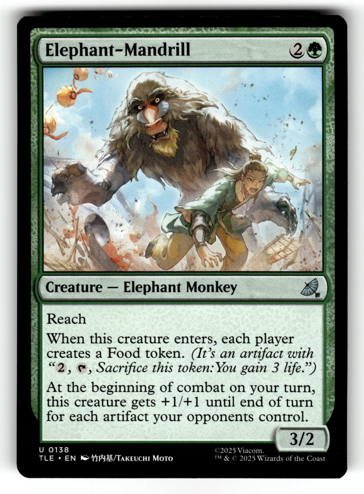 Elephant-Mandrill – 138 TLE: Avatar: The Last Airbender: Eternal-Legal U NM